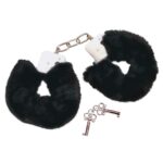 Bad Kitty Black Plush Handcuffs - Soft, Stylish Restraints for Playful Adventures