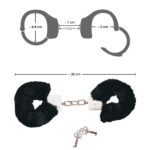 Bad Kitty Black Plush Handcuffs - Soft, Stylish Restraints for Playful Adventures - Image 3