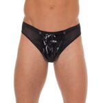 Men's Black G-String with PVC Pouch - Stylish & Comfortable Underwear