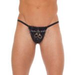 Men's Black G-String with Handcuff Pouch - Stylish & Provocative Underwear - Image 2