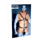 Zado Men's Leather Adjustable Harness with Cock Ring - Ultimate Comfort & Style - Image 5