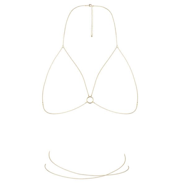 Bijoux Indiscrets Magnifique Gold Bra Chain - Elegant Body Jewelry for Stunning Style