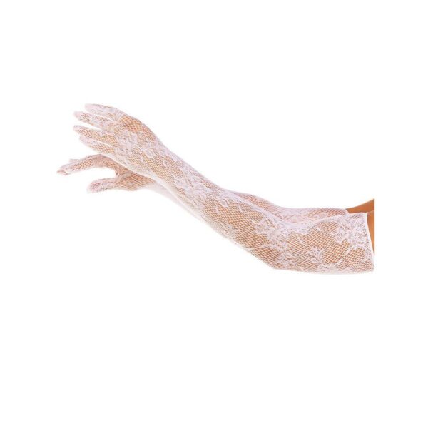 Leg Avenue White Opera Floral Gloves - Elegant Accessory for Special Occasions