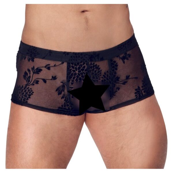 Elegant Noir Sheer Floral Lace Pants for Chic Style
