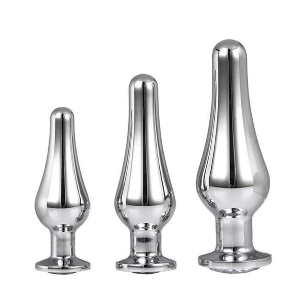 Premium Silver Gleaming Butt Plug Set for Ultimate Pleasure