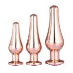 Rose Gold Gleaming Butt Plug Set - Luxurious Pleasure for Intimate Moments