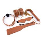 Elite BDSM Cognac Vegan Leather Set - Luxurious Bondage Gear for Ultimate Pleasure - Image 2