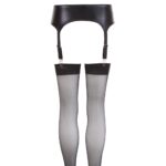 NOXQSE Wet Look Suspender Belt and Stockings Set - Sexy Lingerie for Alluring Style - Image 4