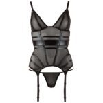 Black Powernet Suspender Basque With Matching G-String - Image 4