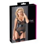 Black Powernet Suspender Basque With Matching G-String - Image 5
