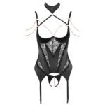 Abierta Fina Open Basque Set with Chains - Elegant Lingerie for Seductive Nights - Image 3