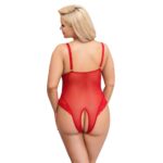 Seductive Cottelli Curves Crotchless Body in Red - Plus Size Lingerie for Bold Confidence - Image 3