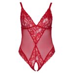 Seductive Cottelli Curves Crotchless Body in Red - Plus Size Lingerie for Bold Confidence - Image 4