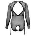 Cottelli Curves Long Sleeved Crotchless Body - Elegant Plus Size Lingerie for Bold Confidence - Image 4