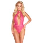 Seductive Kissable Halterneck Lace Body in Pink - Perfect for Romantic Nights
