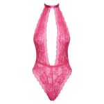 Seductive Kissable Halterneck Lace Body in Pink - Perfect for Romantic Nights - Image 4