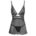 Seductive Cottelli Backless Babydoll with Thong - Perfect Lingerie for Romantic Nights - Image 3