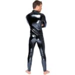 Stylish Black Level Vinyl Jumpsuit with Zip - Perfect for Night Out - Image 2