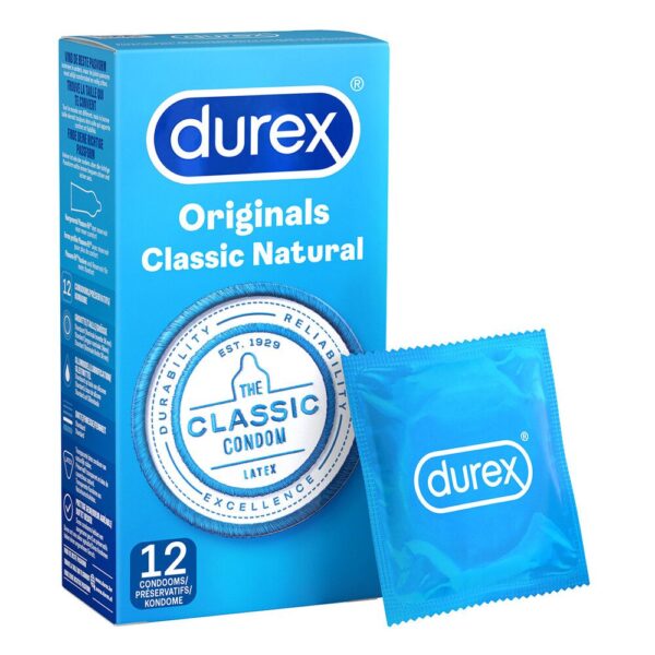 Durex Originals Classic Natural Condoms 12 Pack - Ultimate Comfort & Protection