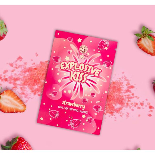 Explosive Kiss Strawberry Popping Candies for Oral Pleasure - 9g