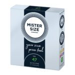 Mister Size 47mm Pure Feel Condoms - 3 Pack for Ultimate Comfort and Sensation