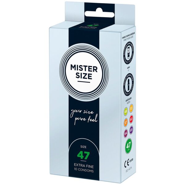 Mister Size 47mm Pure Feel Condoms - 10 Pack for Ultimate Comfort and Sensation