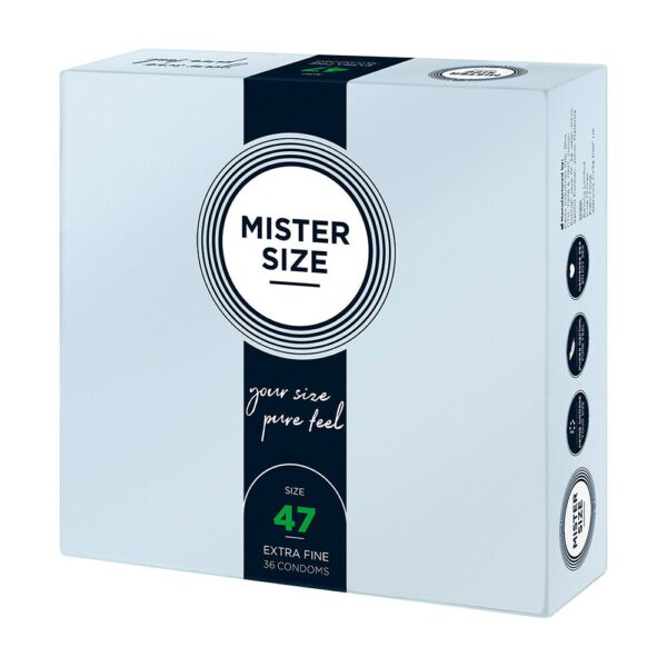 Mister Size 47mm Pure Feel Condoms - 36 Pack for Ultimate Comfort and Pleasure