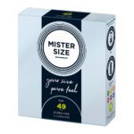 Mister Size 49mm Pure Feel Condoms - 3 Pack for Ultimate Comfort and Sensation