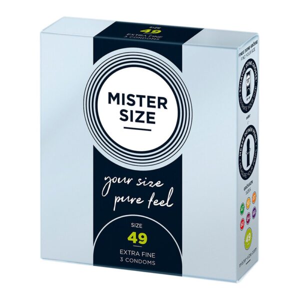 Mister Size 49mm Pure Feel Condoms - 3 Pack for Ultimate Comfort and Sensation