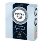 Mister Size 53mm Pure Feel Condoms - 3 Pack for Ultimate Comfort and Sensation