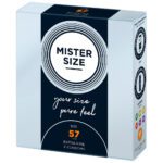 Mister Size 57mm Pure Feel Condoms - 3 Pack for Ultimate Comfort and Pleasure