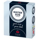Mister Size 60mm Pure Feel Condoms - 3 Pack for Ultimate Comfort and Pleasure