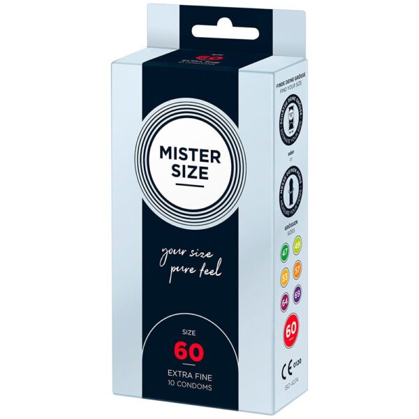 Mister Size 60mm Pure Feel Condoms - 10 Pack for Ultimate Comfort and Pleasure