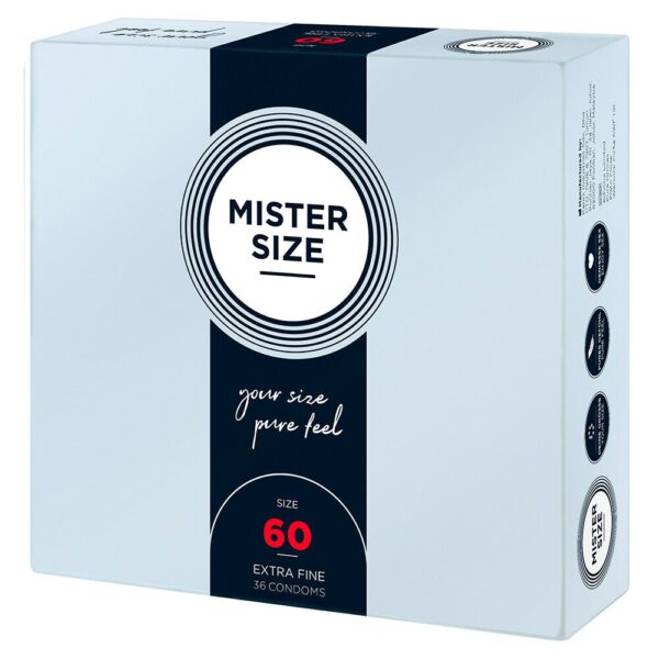Mister Size 60mm Your Size Pure Feel Condoms - 36 Pack for Ultimate Comfort and Pleasure
