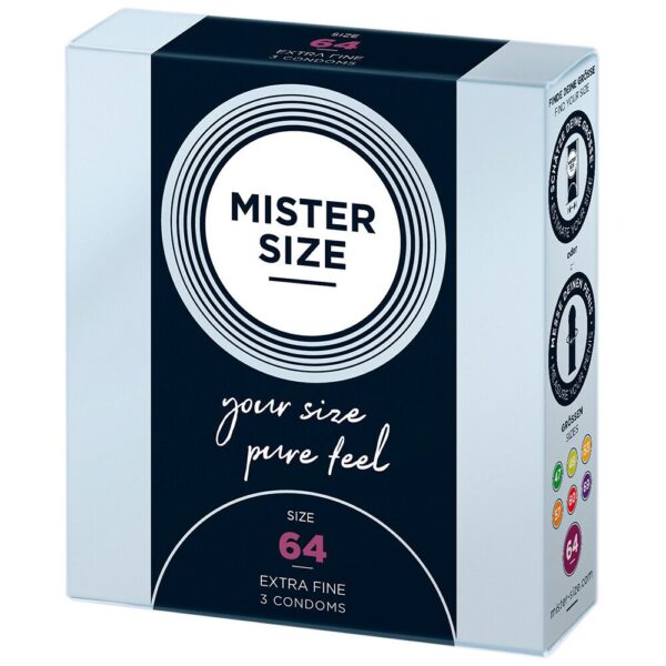 Mister Size 64mm Your Size Pure Feel Condoms - 3 Pack for Ultimate Comfort and Pleasure