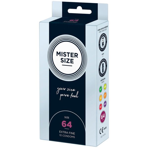 Mister Size 64mm Pure Feel Condoms - 10 Pack for Ultimate Comfort and Pleasure