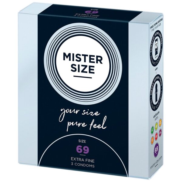 Mister Size 69mm Your Size Pure Feel Condoms - 3 Pack for Ultimate Comfort and Pleasure