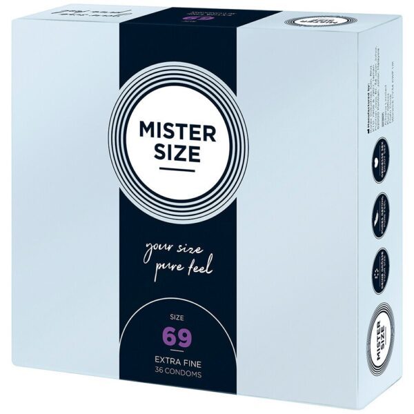 Mister Size 69mm Pure Feel Condoms - 36 Pack for Ultimate Comfort and Pleasure