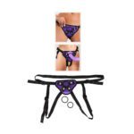 Purple and Black Universal Harness Strap-On for Ultimate Pleasure
