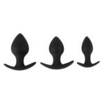 Black Velvet Silicone Three-Piece Anal Training Set for Beginners