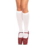 Leg Avenue Nylon Knee Highs White UK 6 to 12 - Image 2