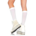 Leg Avenue Nylon Knee Highs White UK 6 to 12 - Image 4
