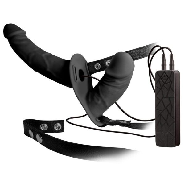 Double Thruster Vibrating Double-Ended Dildo with Harness for Ultimate Pleasure