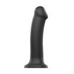 Strap On Me Silicone Dual Density Bendable Dildo - Medium Black for Ultimate Pleasure