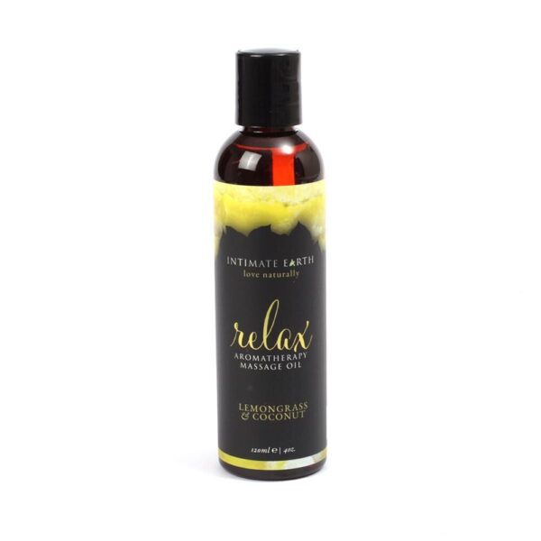 Intimate Earth Lemongrass & Coconut Massage Oil – Nourishing & Aromatic Body Relaxation
