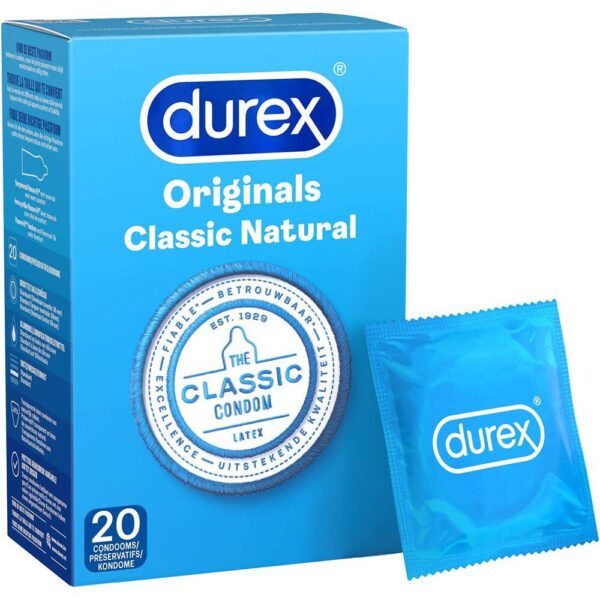 Durex Originals Classic Natural Condoms 20 Pack - Ultimate Comfort & Protection