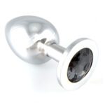 Premium Heavy Metal Butt Plug with Black Crystal - Ultimate Pleasure Accessory