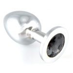 Premium Heavy Metal Butt Plug with Black Crystal - Ultimate Pleasure Accessory - Image 2