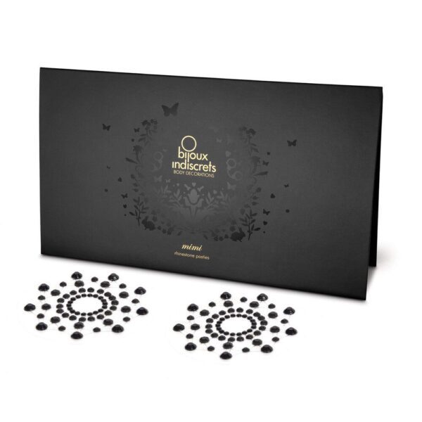 Bijoux Indiscrets Mimi Black Rhinestone Pasties - Glamorous Body Jewelry for Bold Fashion