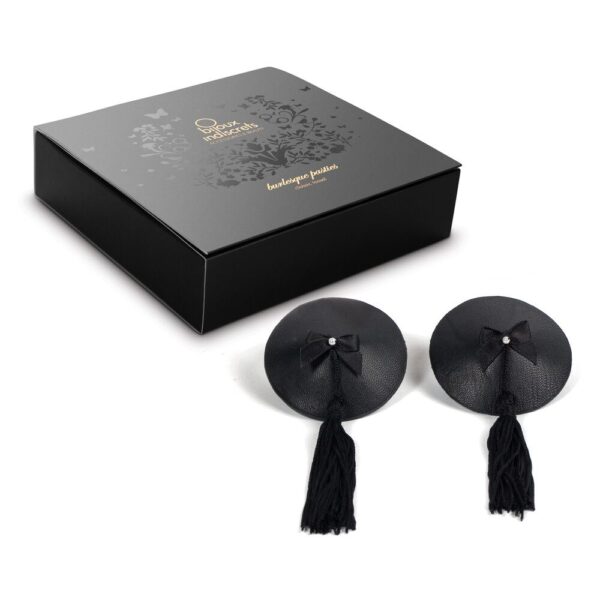 Bijoux Indiscrets Leather Burlesque Tassled Pasties for Daring Lingerie Lovers